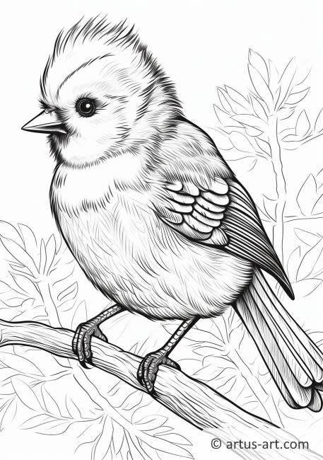 Awesome Titmouse Coloring Page